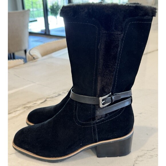 BARETRAPS Womens Black Posture Plus Foot Bed Ginger Toe Suede Leather Boots 8.5 - Picture 5 of 9